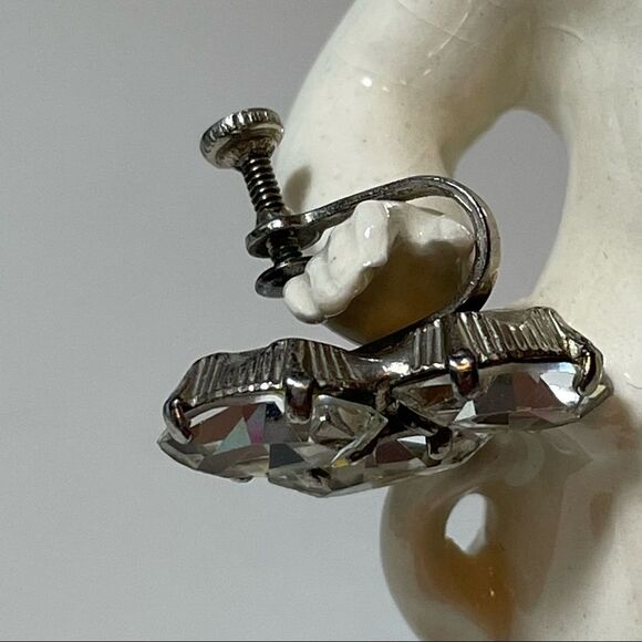 Sterling rhinestone vintage clip earrings - Picture 15 of 16